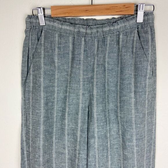 Eileen Fisher Organic Hemp Wide-Leg Cropped Minimalist Pant - Gray - Picture 4 of 8